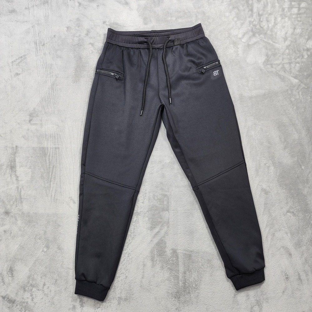 Born Tough Pants Mens M Black Jogger Zip Pockets Athletic Gym Running Workout